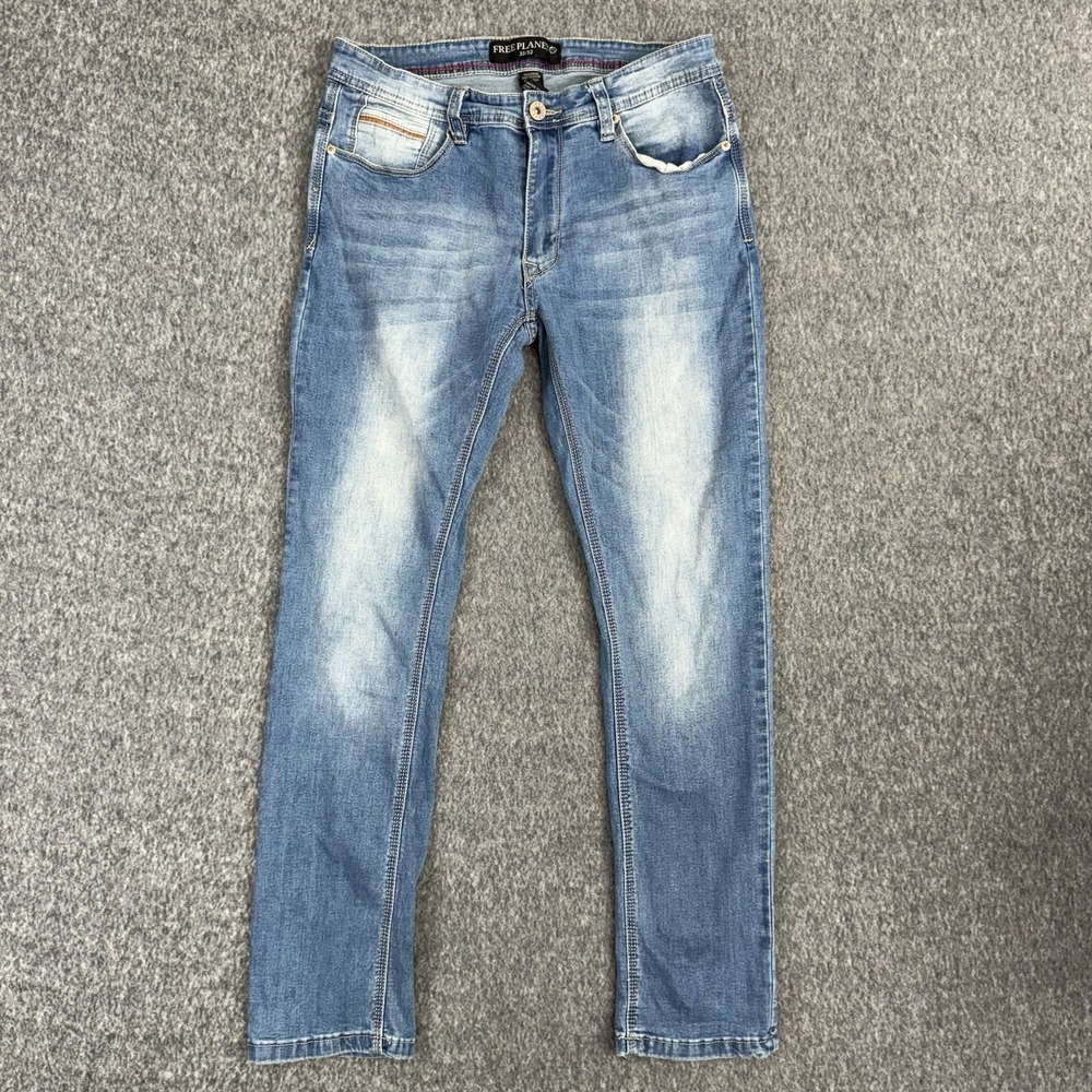 Free Planet Slim Fit Sustainable Denim Jeans Men's‎ 32x32 Medium Wash Stretch